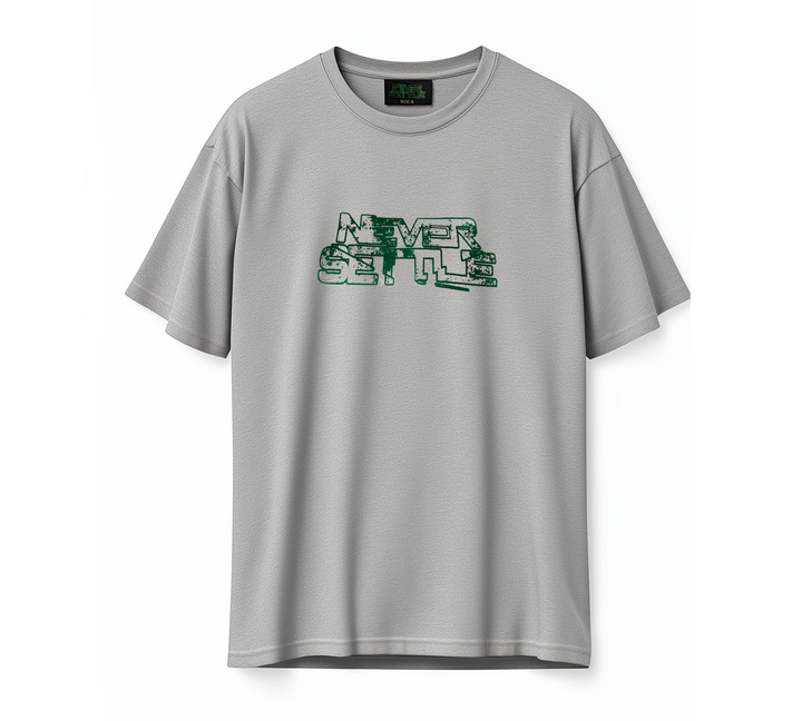 NEVER SETTLE Grey Heavy Oversized T-Shirt