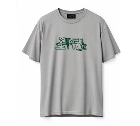 NEVER SETTLE Grey Heavy Oversized T-Shirt