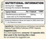 NICE SUPPLEMENTS CO ELEUTHERO SIBERIAN GINSENG - 60 capsules