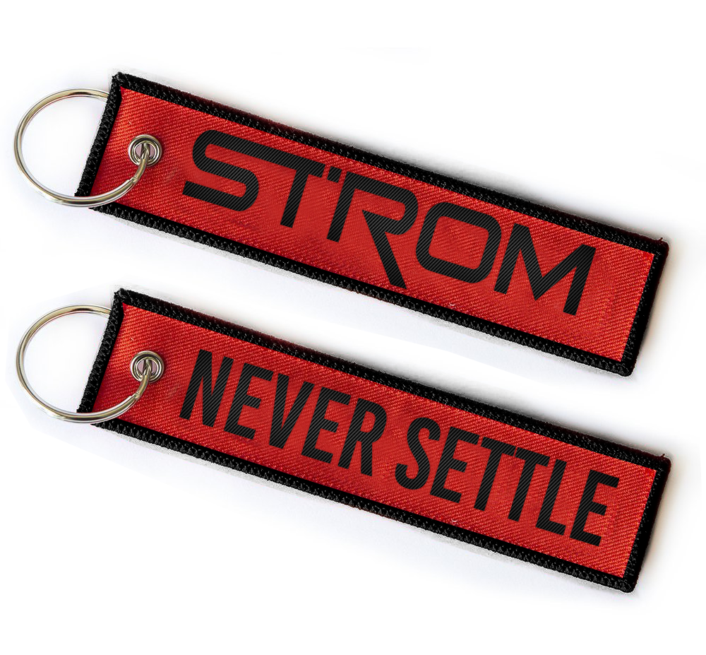 Strom Never Settle Key Tag