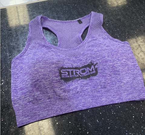 STROM #neversettle Womens sports bra - purple